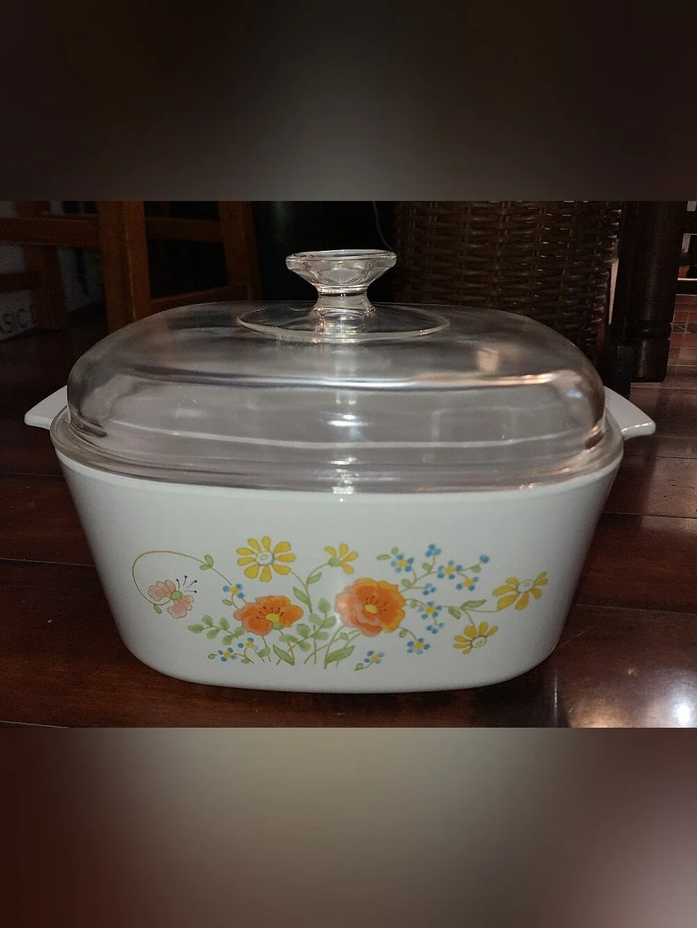 Vintage CorningWare Wildflower 5-Liter Dutch Oven Casserole Dish A-5-B with Lid
